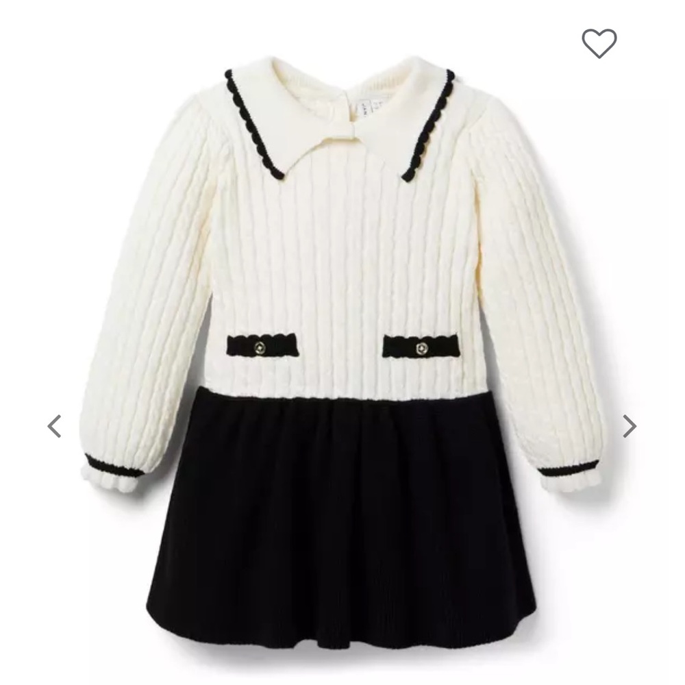 Janie and Jack Cream and Black Knit Dress